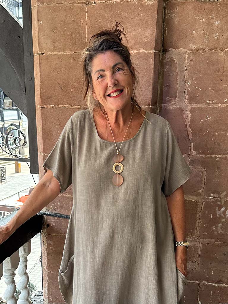 Cotton Cocoon Dress - Mocha