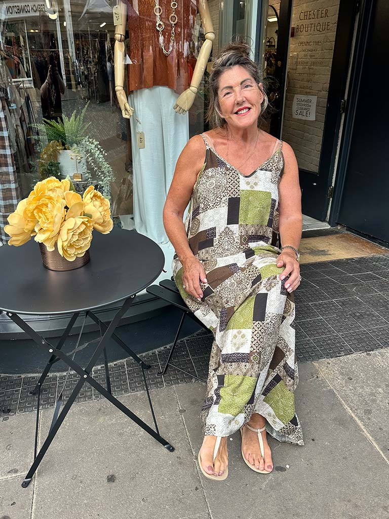 Tile Print Maxi Dress