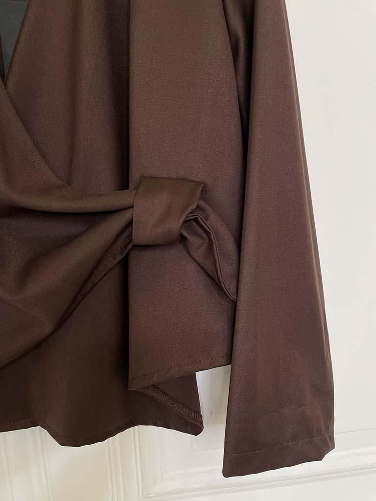 I.D Cropped Pull Through Jacket - Chocolate