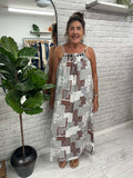 Patchwork Paisley Dress - Terracotta