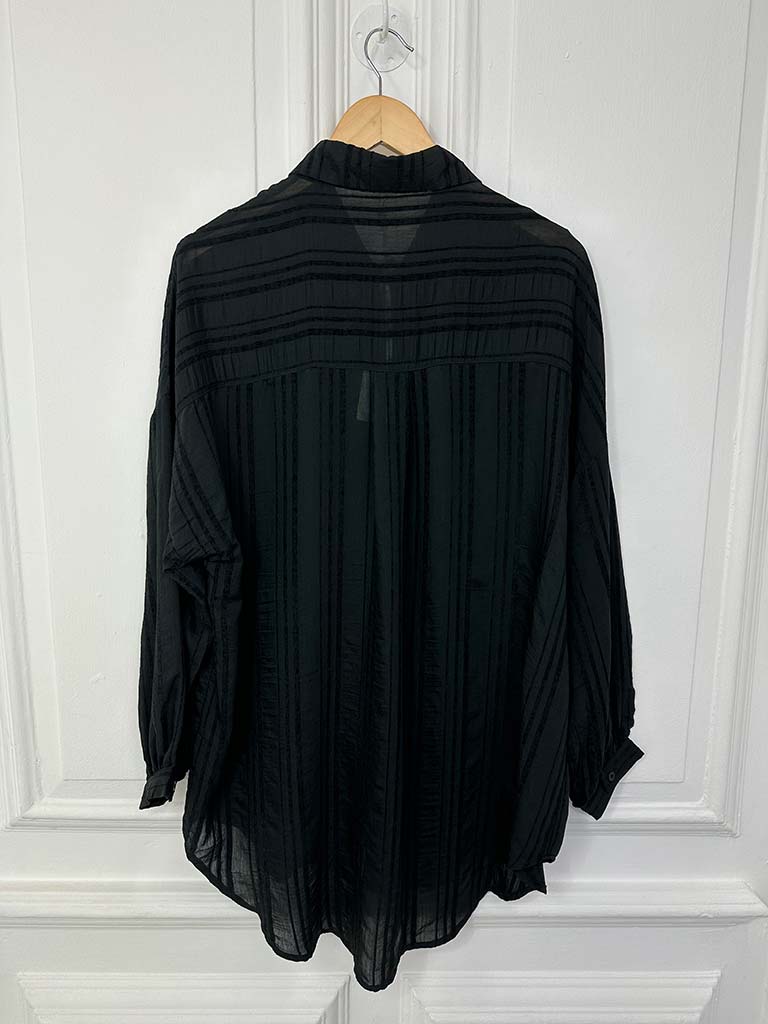 Textured Stripe Shirt - Black