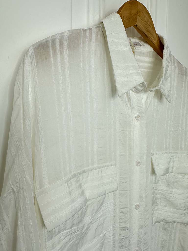 Textured Stripe Shirt - White