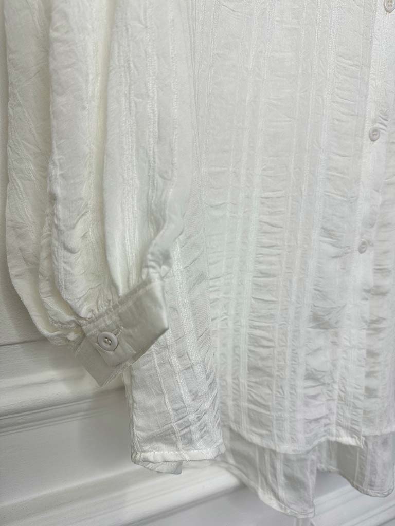 Textured Stripe Shirt - White