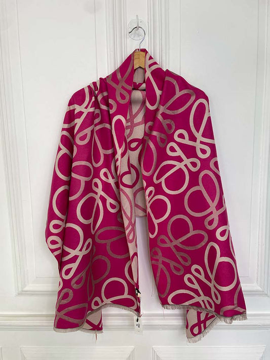 Malissa J Swirl Print Scarf - Fuchsia