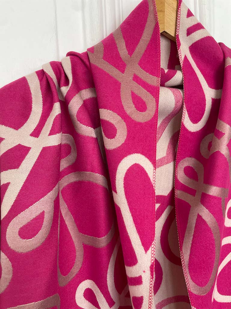 Malissa J Swirl Print Scarf - Fuchsia