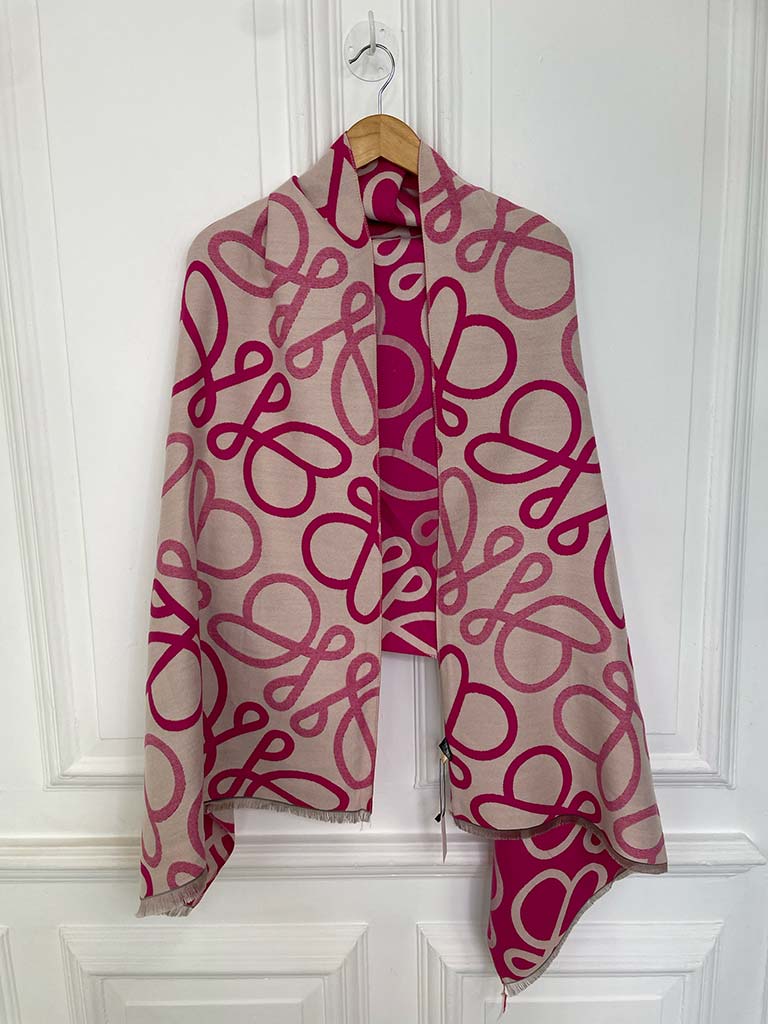 Malissa J Swirl Print Scarf - Fuchsia