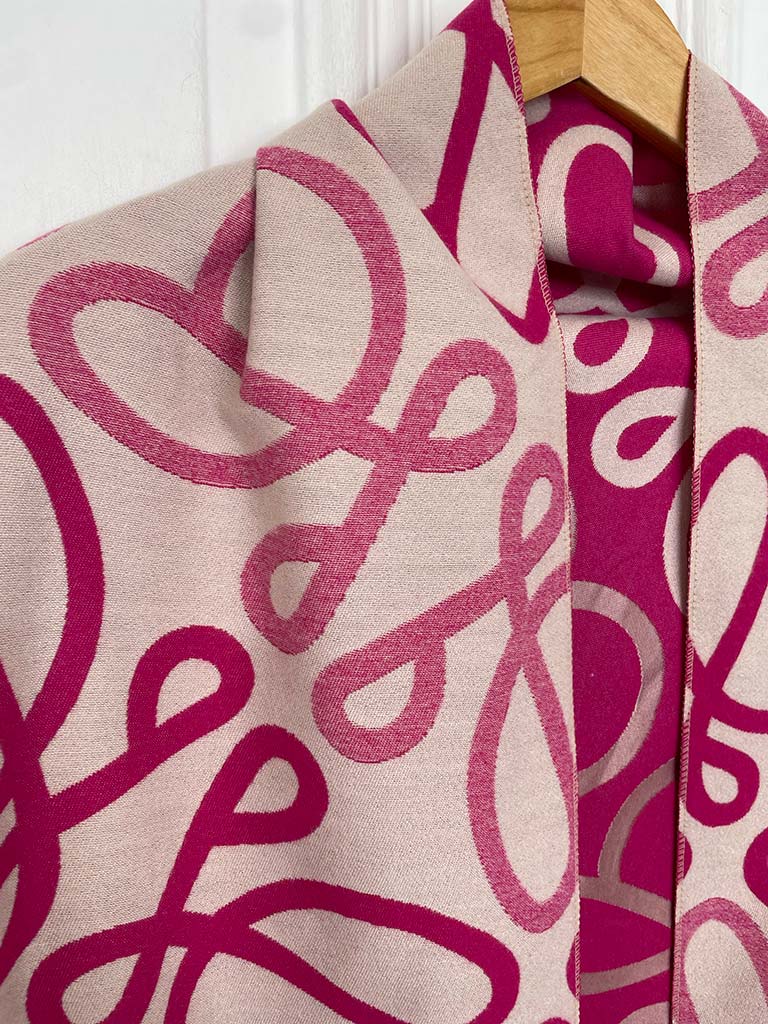 Malissa J Swirl Print Scarf - Fuchsia