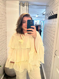 Cascata Ruffle Blouse - Vanilla