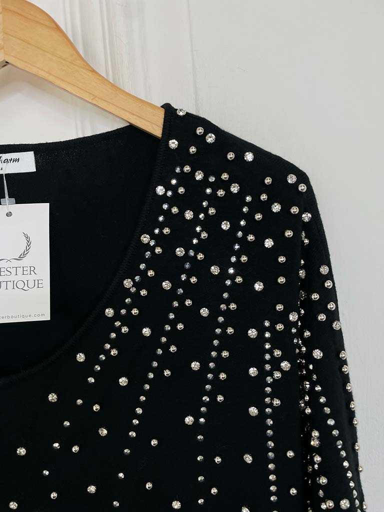 Jewelled & Stud Knit - Black