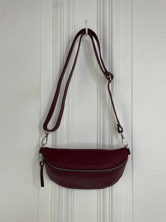 Leather Bumbag - Burgundy