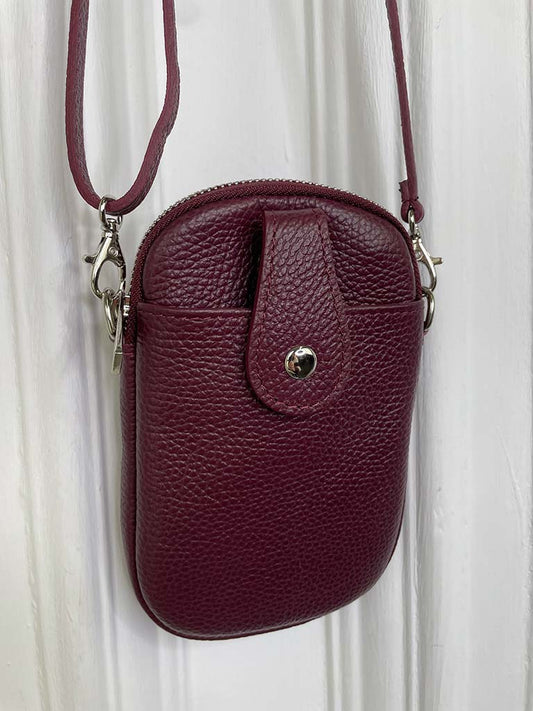 Cross Body Phone Bag - Burgundy