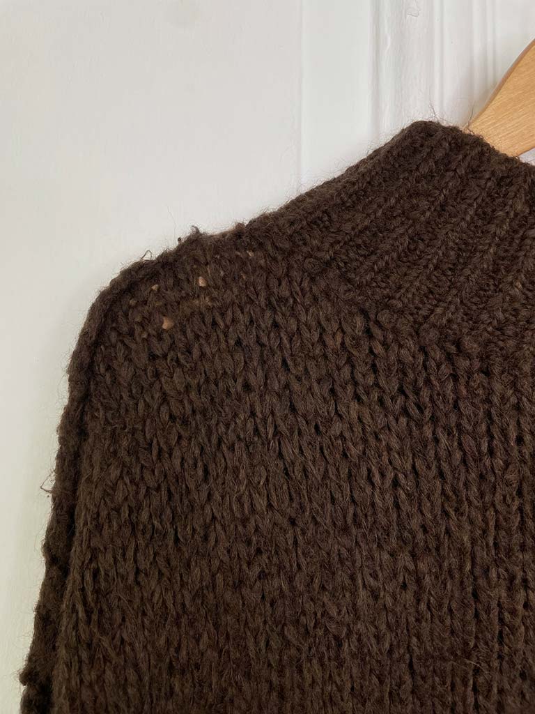 Chunky Exposed Seam Knit - Chocolate