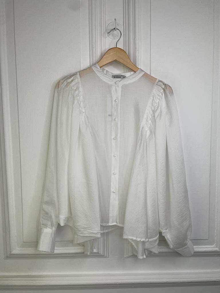 Sheer Batwing Blouse - Winter White