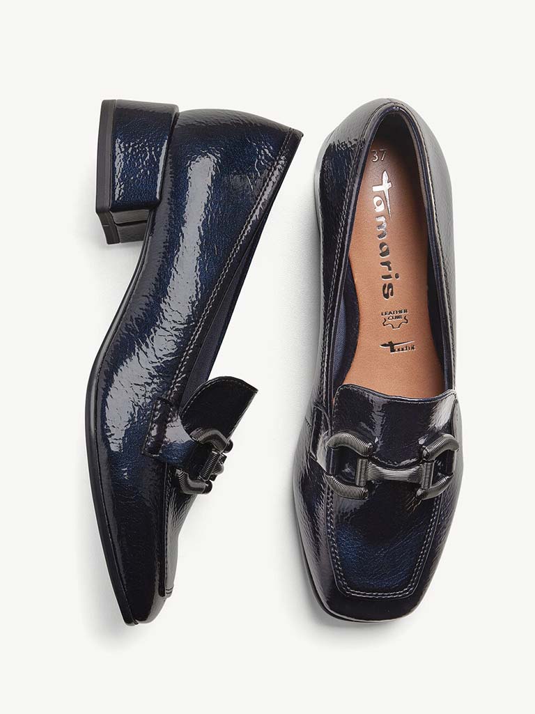 Tamaris Snaffle Heeled Loafers - Navy