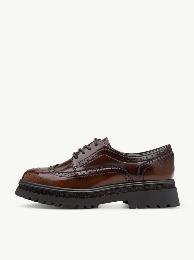 Tamaris Faux Leather Brogues - Muscat