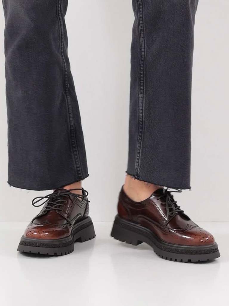 Tamaris Faux Leather Brogues - Muscat