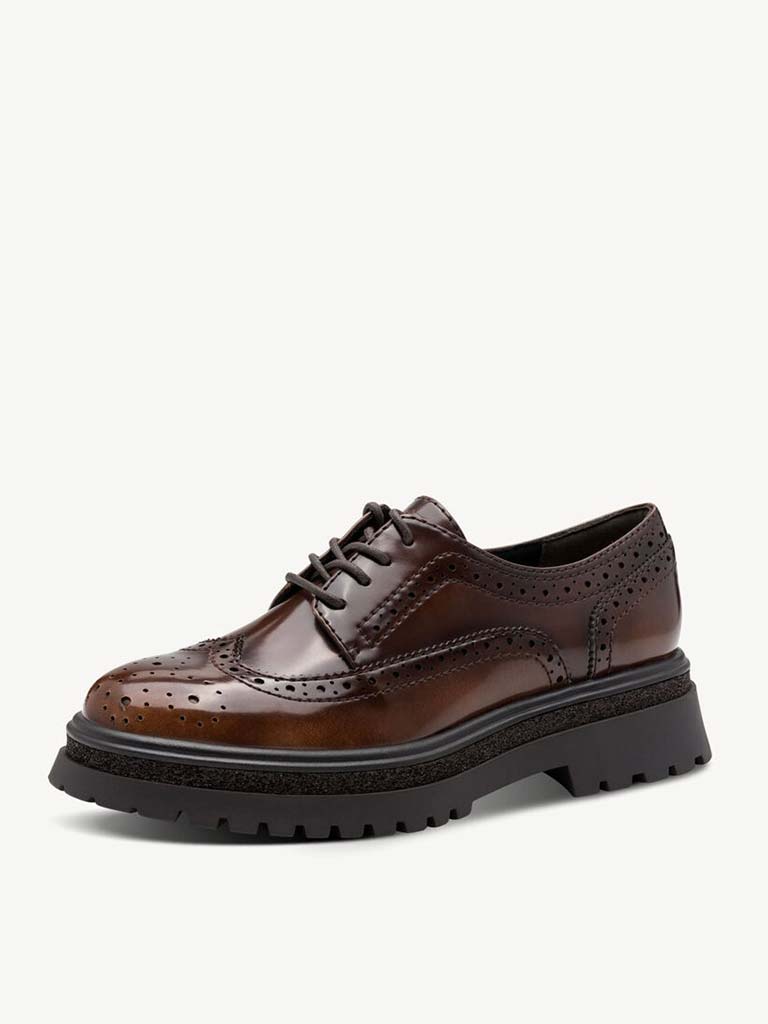 Tamaris Faux Leather Brogues - Muscat