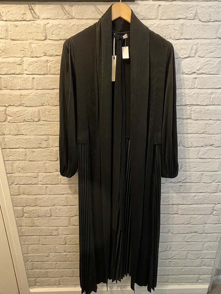 Malissa J Pleated Duster Jacket - Black