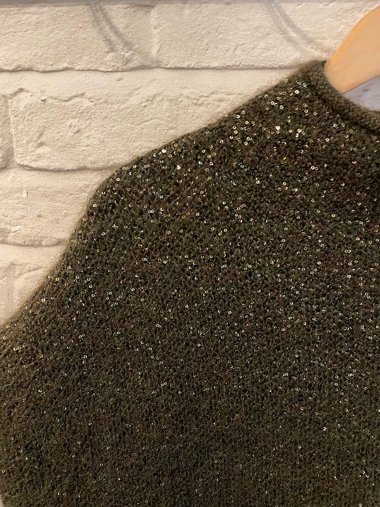 Malissa J Sequin Tank Knit - Khaki