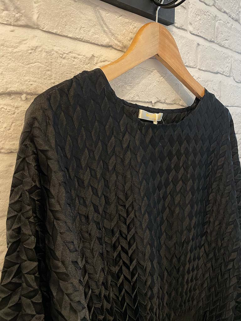 Malissa J Chevron Pleat Top - Black