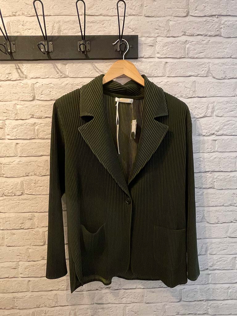 Malissa J Pleat Blazer - Khaki