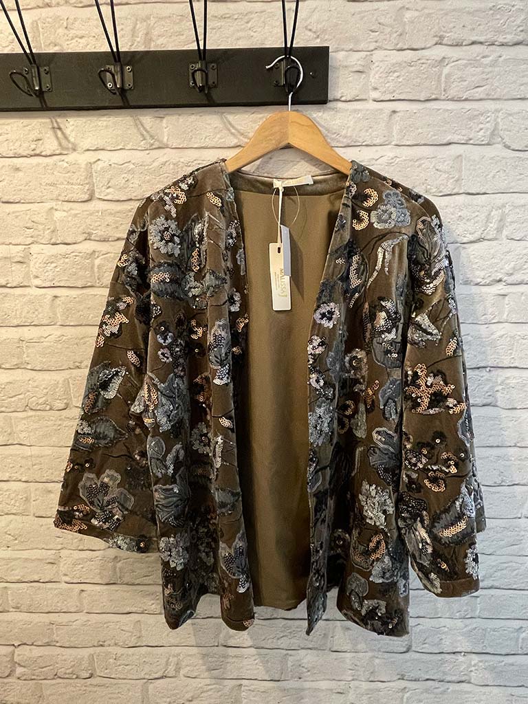Malissa J Vintage Sequin Jacket - Latte