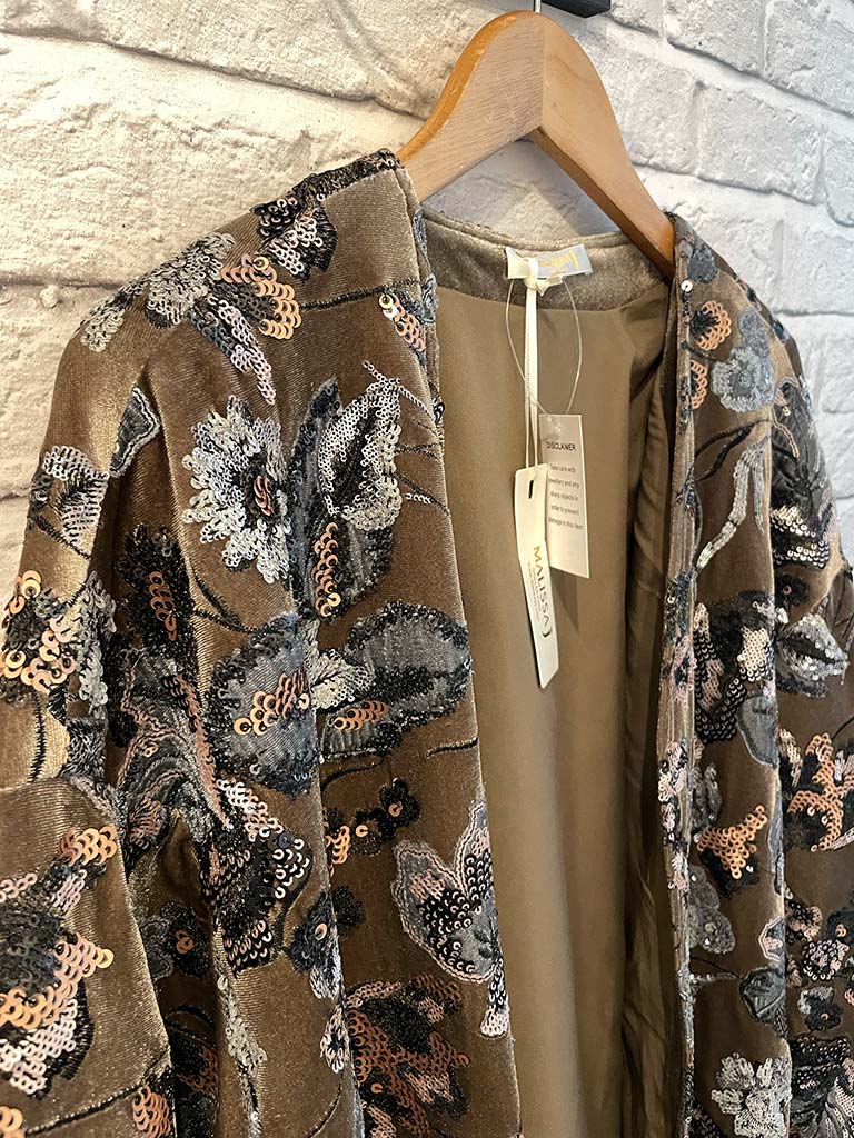 Malissa J Vintage Sequin Jacket - Latte