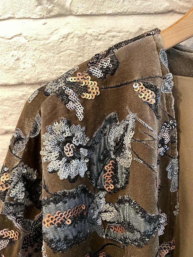 Malissa J Vintage Sequin Jacket - Latte