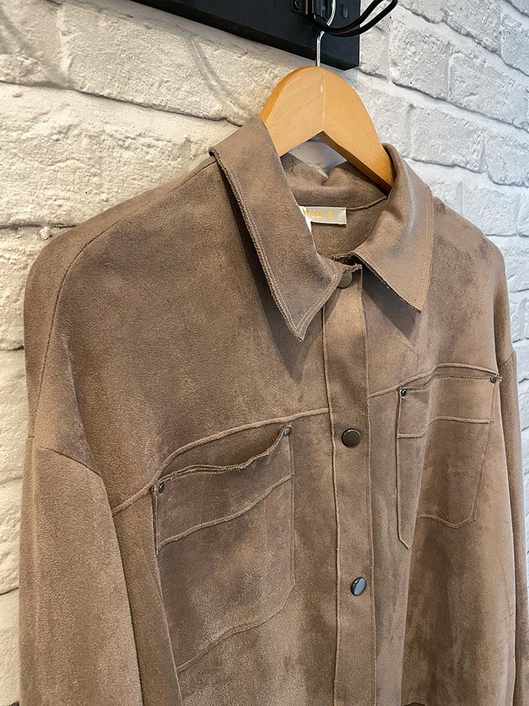 Malissa J Faux Suede Jacket - Mushroom
