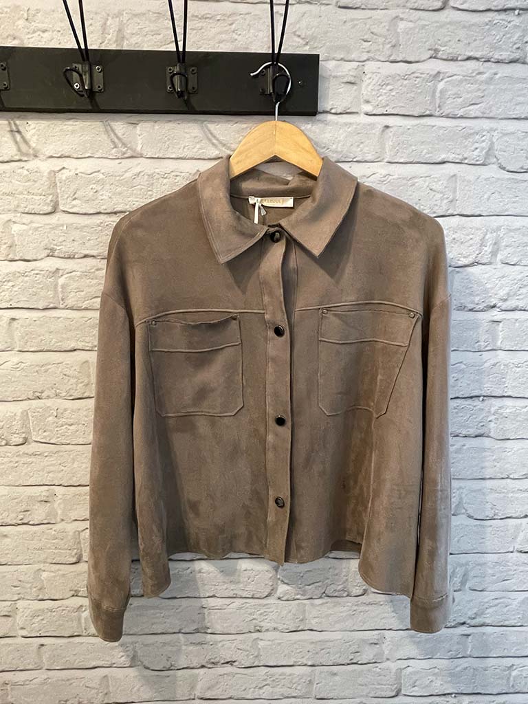 Malissa J Faux Suede Jacket - Mushroom