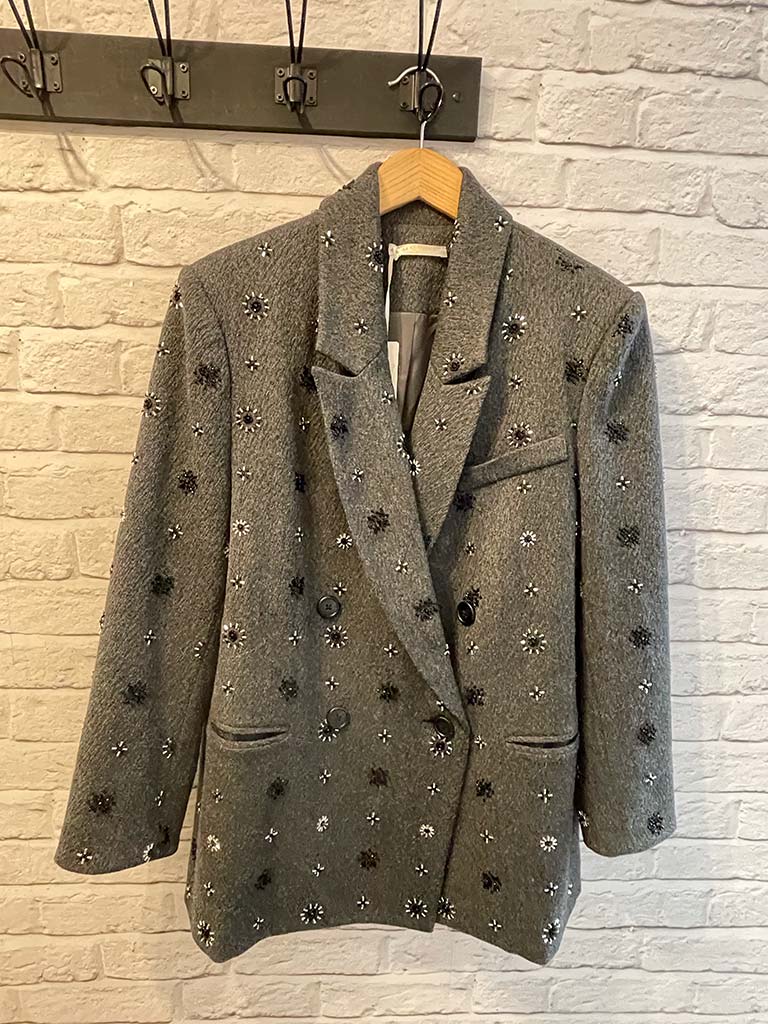 Malissa J Beaded Blazer - Grey