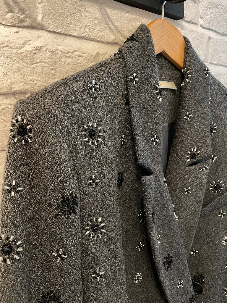 Malissa J Beaded Blazer - Grey