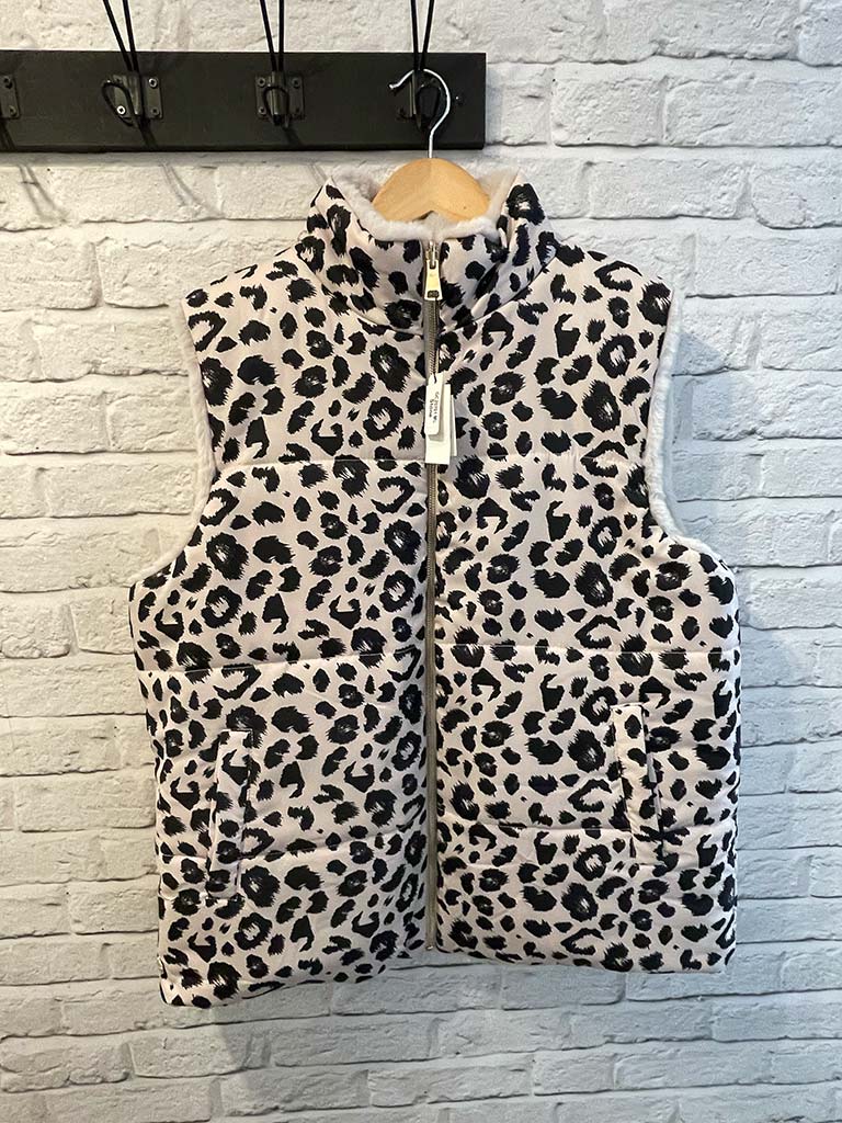 Malissa J Reversible Gilet - Stone Leopard
