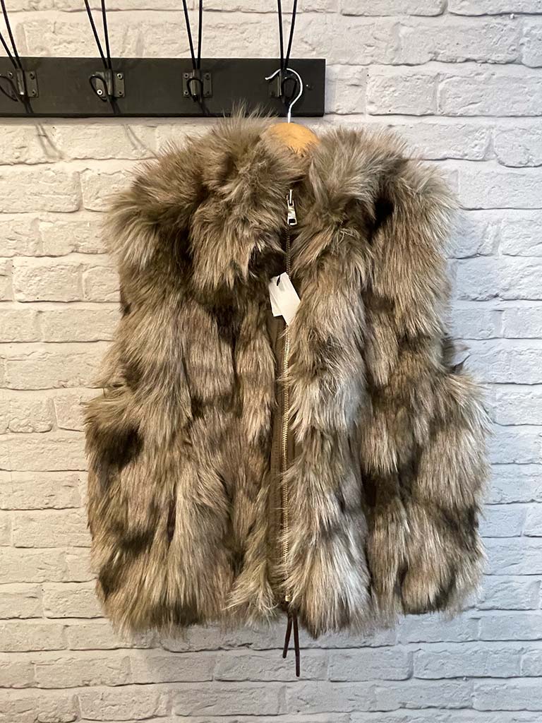 Malissa J Reversible Faux Fur Gilet - Brown