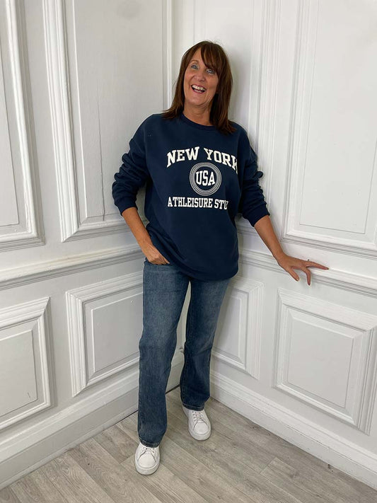 New York Slouchy Sweatshirt - Navy