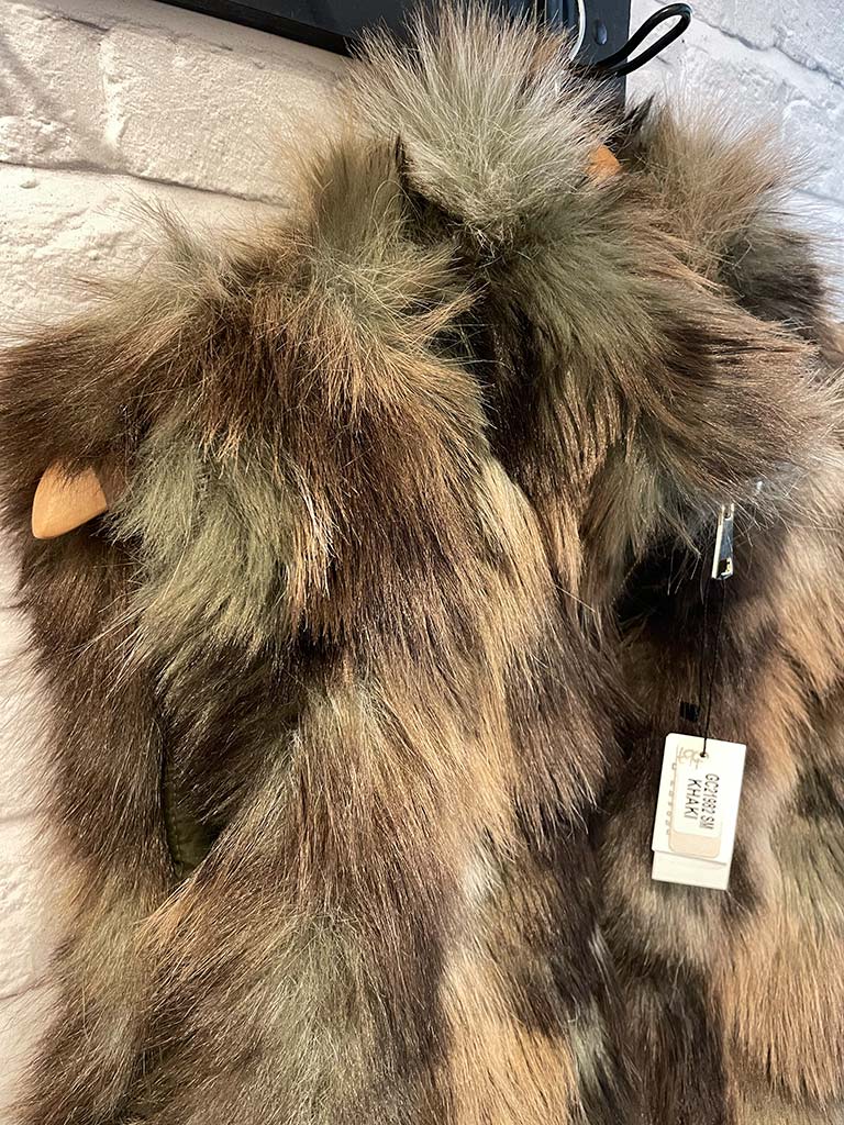 Malissa J Reversible Faux Fur Gilet - Khaki