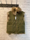 Malissa J Reversible Faux Fur Gilet - Khaki
