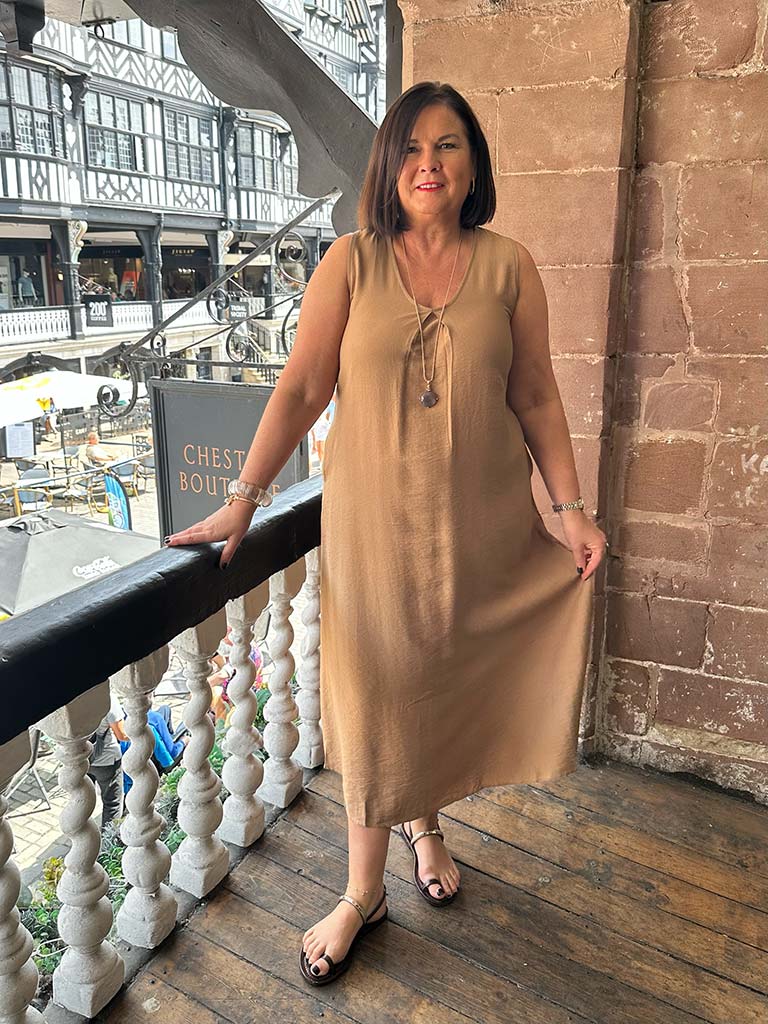 Sleeveless Midaxi Dress - Caramel