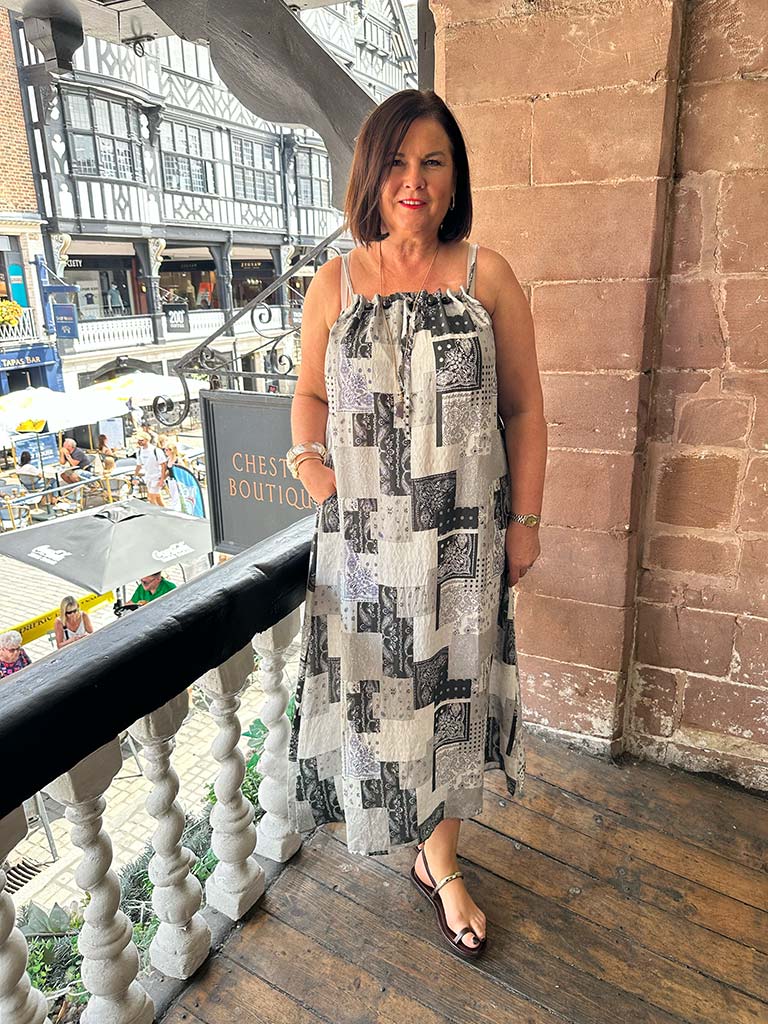Patchwork Paisley Dress - Dove