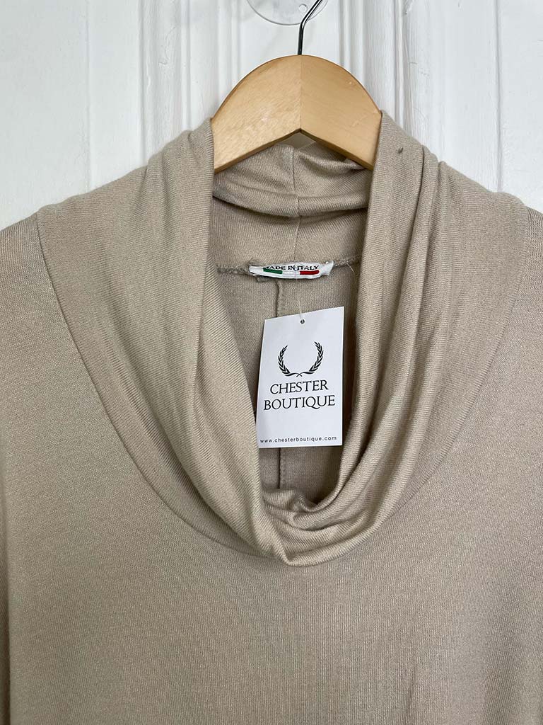 Super Soft Cowl Neck Knit - Stone