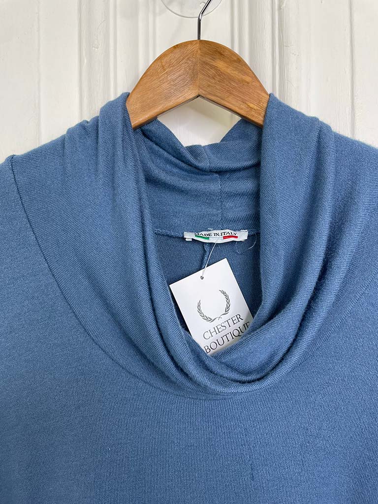 Super Soft Cowl Neck Knit - Denim