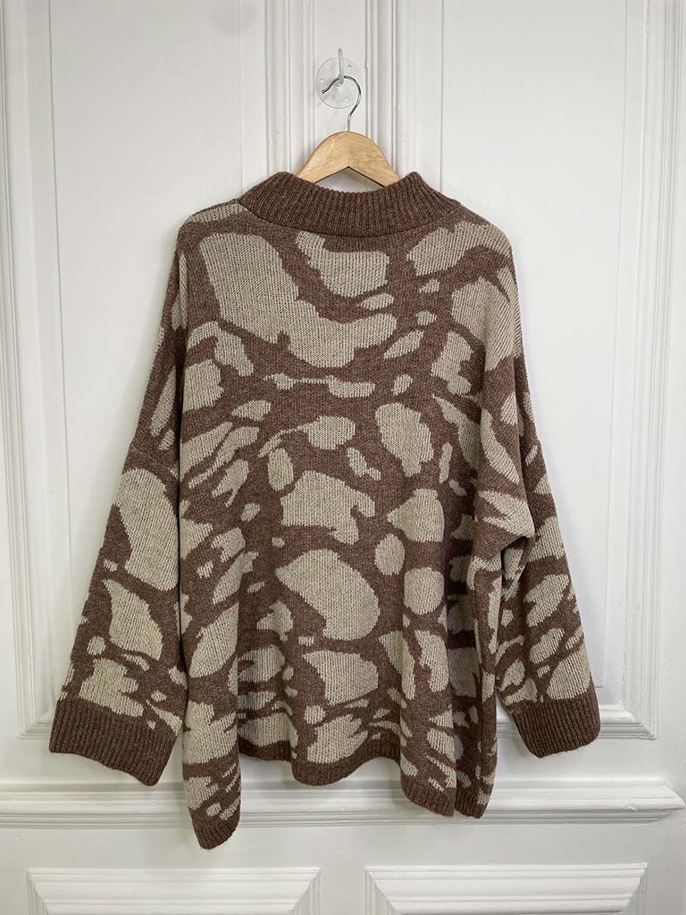 I.D Chunky Camo Knit - Coffee & Cream