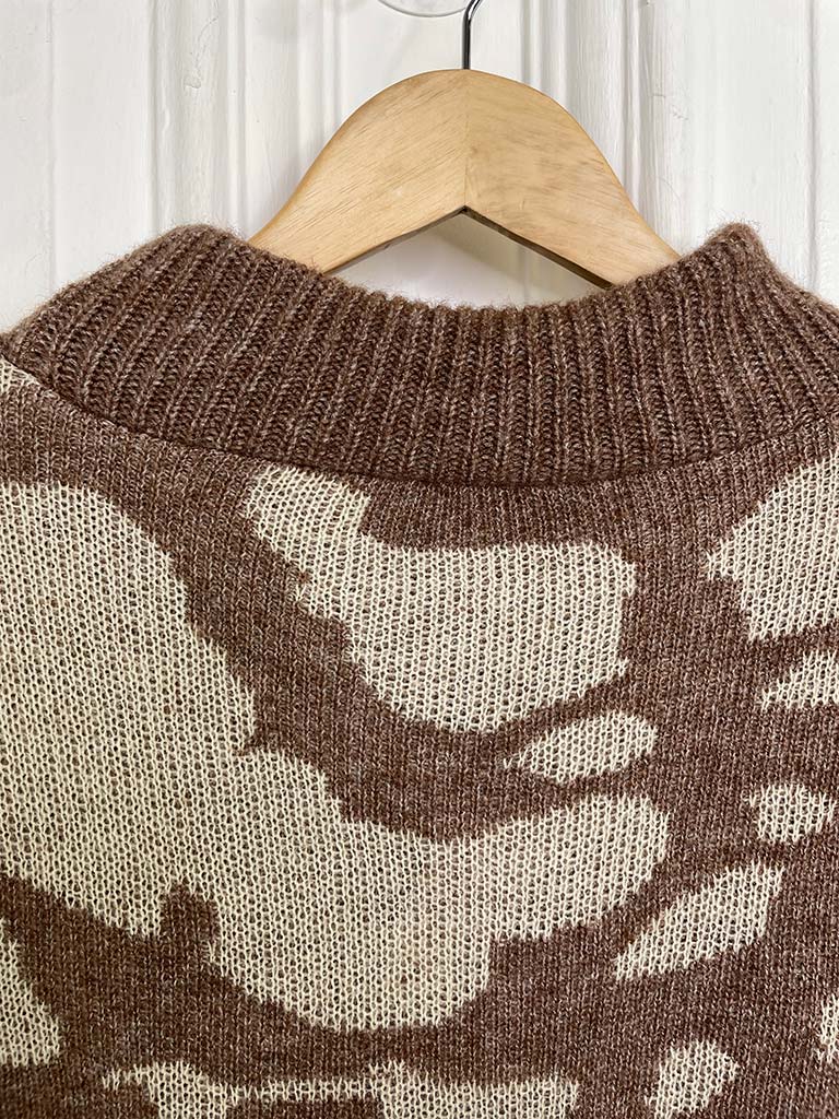 I.D Chunky Camo Knit - Coffee & Cream