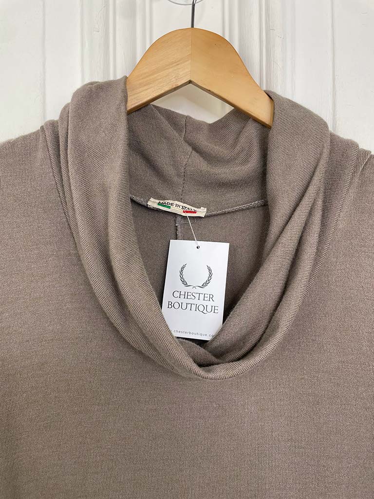 Super Soft Cowl Neck Knit - Mocha