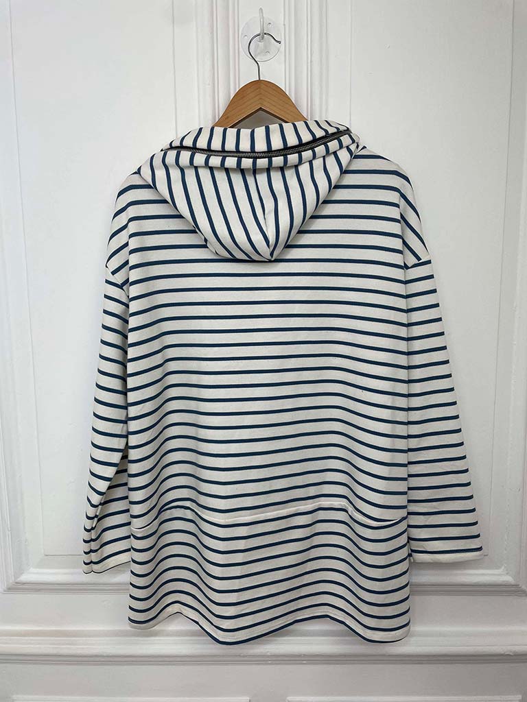 Breton Stripe Hoodie - Denim