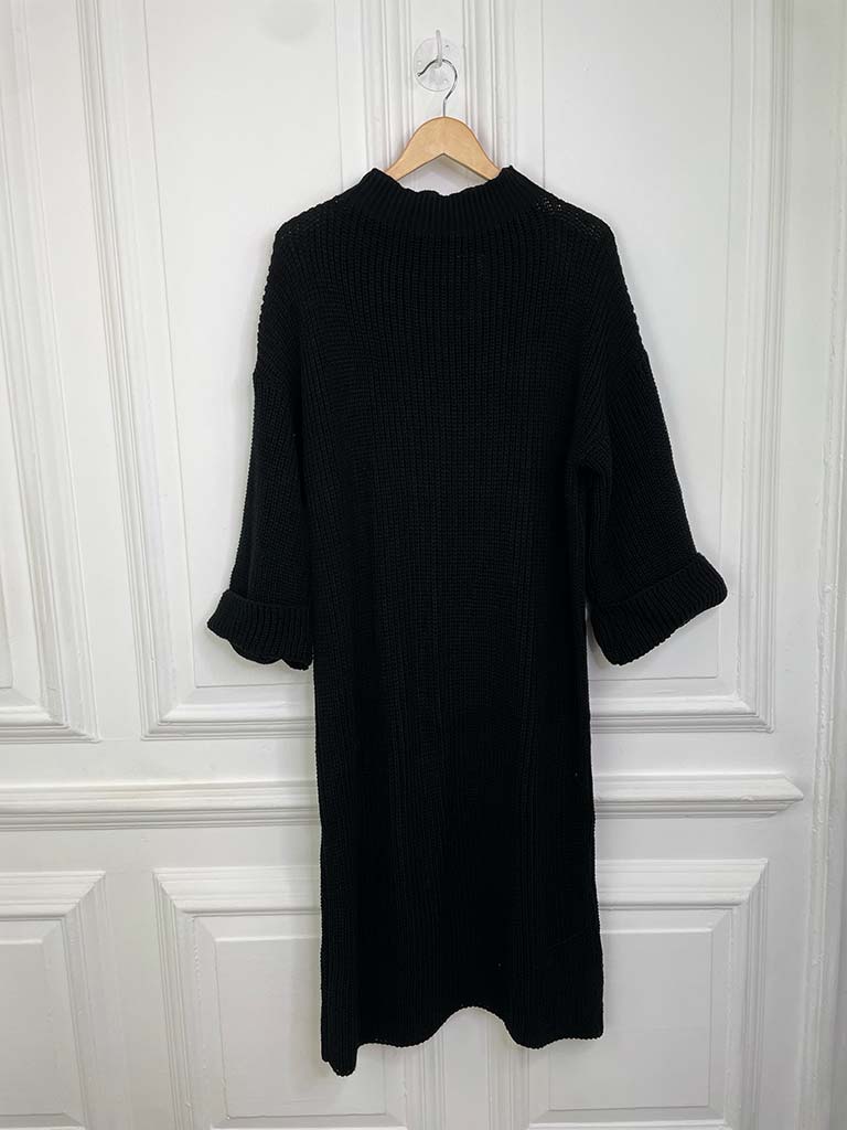 Chunky Knitted Dress - Black