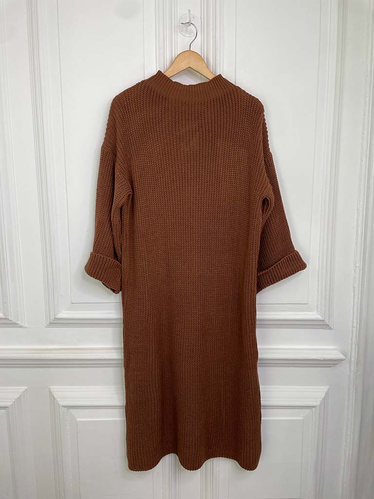 Chunky Knitted Dress - Burnt Umber