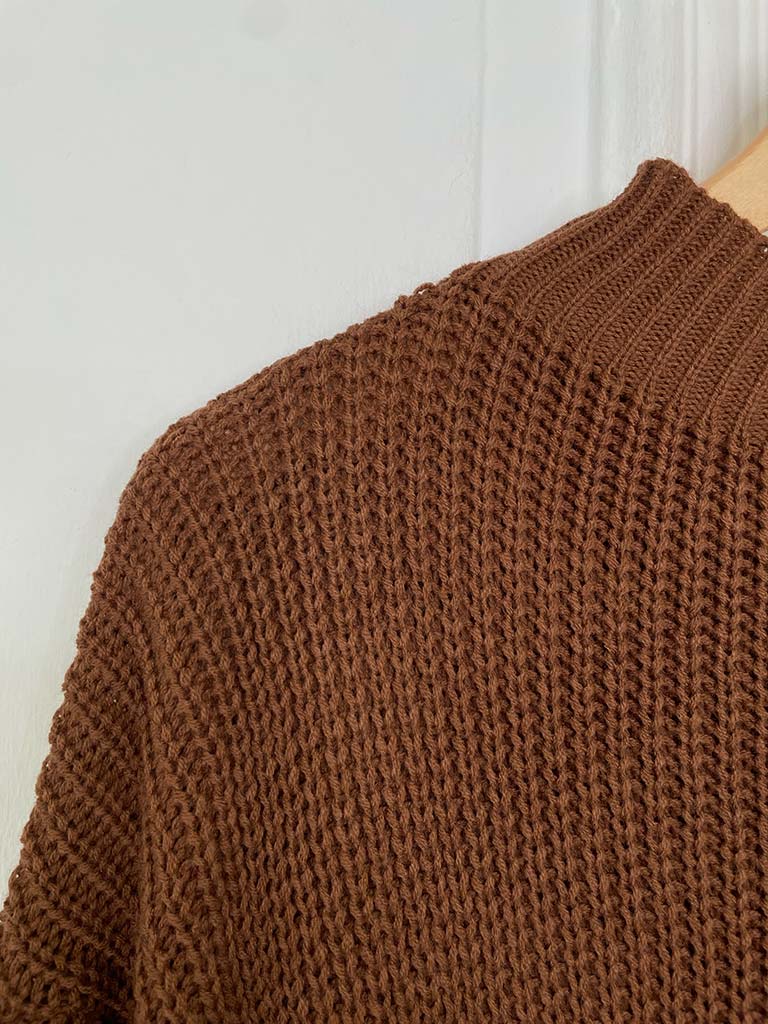 Chunky Knitted Dress - Burnt Umber