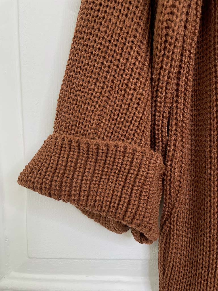 Chunky Knitted Dress - Burnt Umber