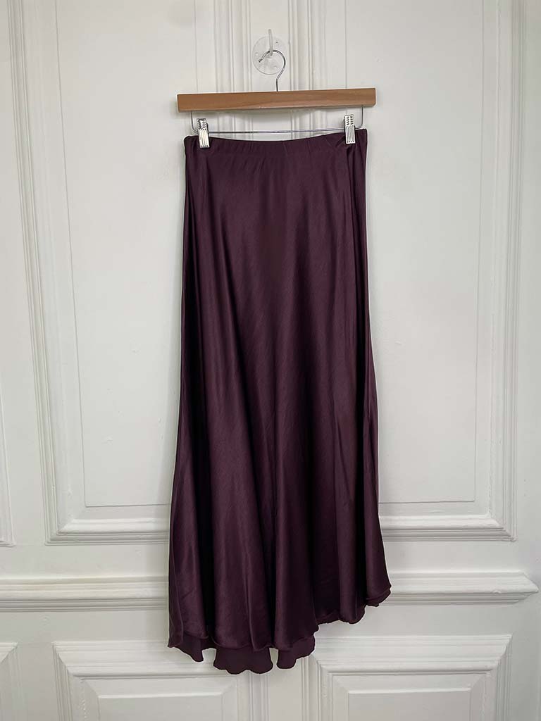 Silk Mix Skirt - Plum